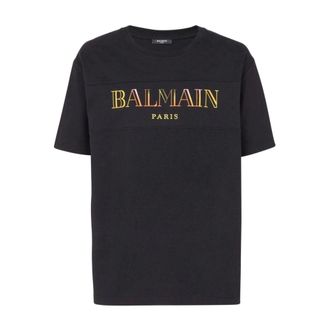 Balmain Black Cotton Jersey T-shirt with Logo