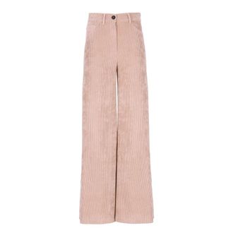 D.exterior Wide Trousers, female, Pink, S, Pink Corduroy Palazzo Trousers