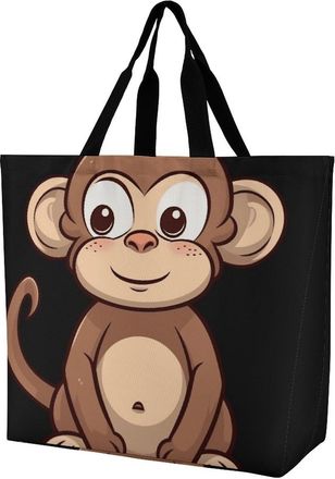 Generic Cartoon Brown Monkey Shoulder Bag Lightweight Handbag Eco Friendly Handbags For Casual Ladies Beach