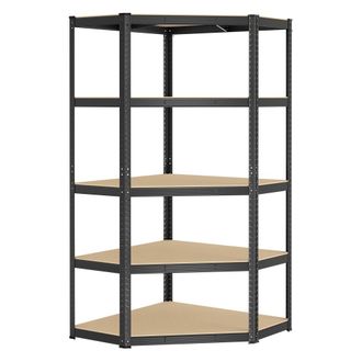 Songmics Estanter&iacute;a pesada de 5 niveles de color negro tinta y beige natural