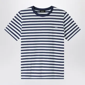 A.P.C. Striped blue and white crew-neck T-shirt