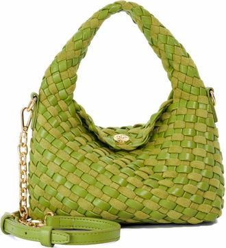 Dune London Dinkydeliberate Woven Top Handle Bag in Lime at Nordstrom