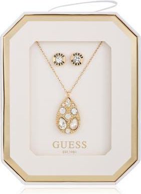 Guess Teardrop Pendant Necklace & Stud Earrings Set in Gold at Nordstrom Rack
