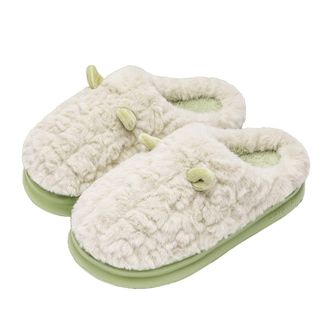 Generic Fluffy Slippers for Womens Mens Warm Cute Cozy Plush Fuzzy Cushion Slipper Winter Comfort Soft Sole Holiday Slip-on Housing Slippers for Indoor and Ou