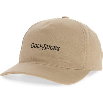 Travis Mathew Golf Sucks Six-Panel Snapback Cap in Weathered Teak at Nordstrom