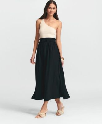 ST MRLO Meli Linen Skirt in Washed Black at Nordstrom, Size 6