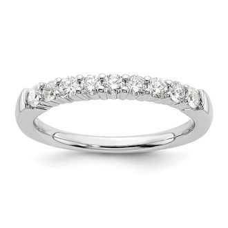 Diamond2Deal 14k White Gold Lab Grown Diamond 9-Stone Band Ring 1/2Ct Clarity- VS Color- G-H