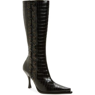 Jeffrey Campbell Stunna Boot in Black Croco at Nordstrom, Size 5.5