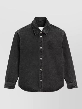 Ami coeur jacket buttoned cuffs crochet patch