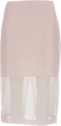 Federica Tosi Sheer Organza Silk Midi Skirt with Half-Slip Lining