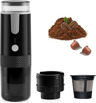 OEM Cafetera Port&aacute;til, M&aacute;quina De Espresso, Cafetera De Espresso Port&aacute;til, Ligera, 5v, 1200mah, Carga Tipo C, Caf&eacute; Molido Y C&aacute;psulas De Caf&eacute;, Negra