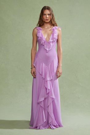 AMUR Estella Bias Gown in Pink Dolphin at Nordstrom, Size 0
