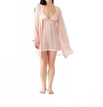 Salua Classic Chiffon Robe In Rose