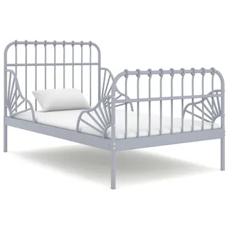 vidaXL Estructura Cama Extensible Sin Colch&oacute;n Metal Gris 80x130/200 Cm Vidaxl