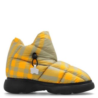 Burberry Check Drawstring Pillow Padded Ankle Boots, Brand Size 42 ( US Size 9 )