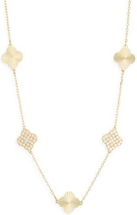 Argento Vivo Mix Clover Station Necklace in Gold at Nordstrom Rack
