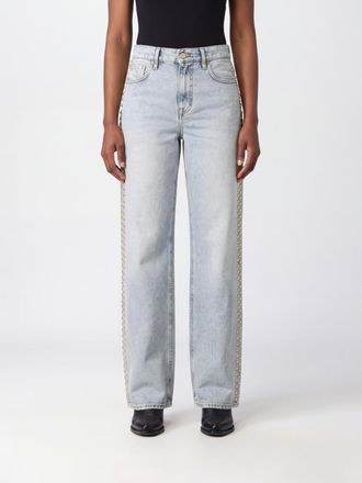 Cycle Mila Mid-Rise Straight Jeans in Denim with Studs and Embroidery