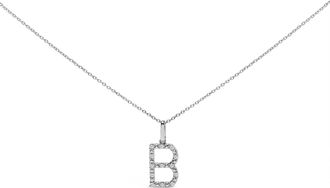 House of Brilliance Sterling Silver Diamond Accent C Initial Pendant Necklace