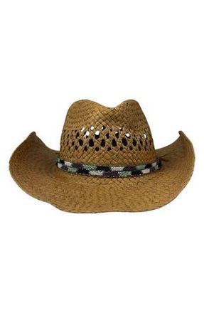 Nicole Miller Straw Rancher Hat in Natural at Nordstrom Rack