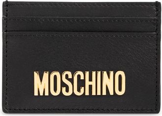 Moschino Kaarthouder met logo - Heren - Portefeuilles - Zwart - ONE Size - Leer - Accessoires