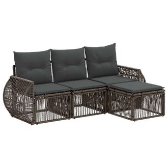 vidaXL Conjunto De Sof&aacute;s De Jard&iacute;n 4 Pcs Gris Y Gris Oscuro Vidaxl