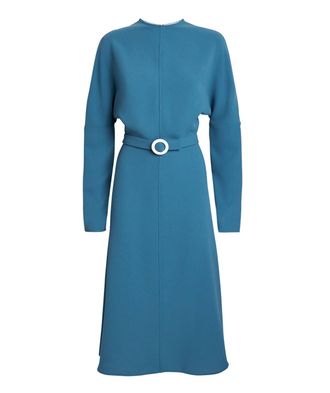 Edeline Lee Jacquard Belted Anna Midi Dress Size XS