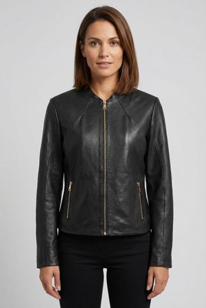 Mauritius Lederjacke MAURITIUS MWArmaly, Damen, Gr. 4XL (48), schwarz, Obermaterial: 100% Schafsleder. Futter: 100% Polyester. &Auml;rmelfutter: 100% Polyester, unif