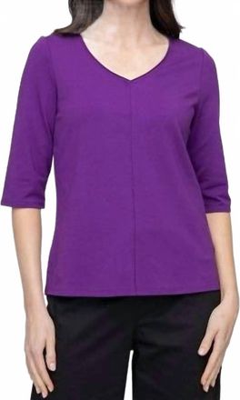 Liv Layers Elbow Sleeve Top In Amethyst