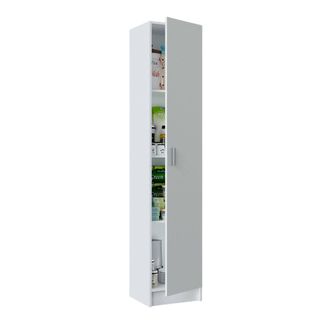 Dmora Armadio Multiuso, Mobile Ausiliario A 1 Anta, Guardaroba Portascarpe Con Ripiani, Scarpiera Verticale, Cm 37x37h180, Bianco