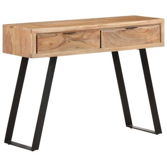 vidaXL Mesa Consola De Madera De Acacia Bordes Naturales 100x35x76 Cm Vidaxl