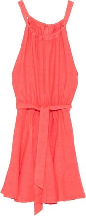 120% Lino 120% Lino, Short Dresses, female, Red, Size: 2XS Linen Dress