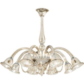 Fan Europe Lampadario poseidon in vetro champagne con otto diffusori