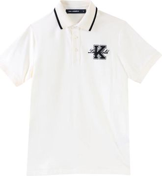 Karl Lagerfeld Polo Kollege - Heren - Polos - Wit - M - Katoen - Tops
