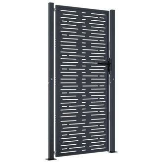 Berkfield Home Garden Gate Anthracite 105x180 cm Steel Square Design in Dark Grey