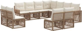 vidaXL Conjunto De Sof&aacute;s De Jard&iacute;n 11 Uds. Beige Y Blanco Crema Vidaxl