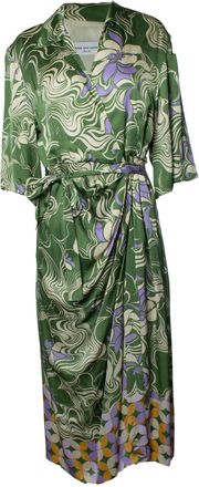 Dries Van Noten Dries van Noten, multi green Dakola wrap dress