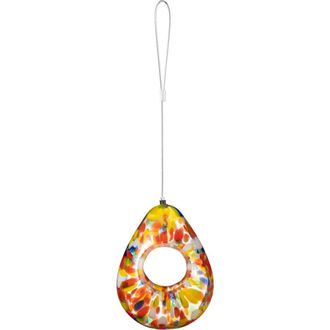 Glitzhome 6.75H Glass Water Drop Hanging Multi Dots Birdfeeder in Orange at Nordstrom, Size Medium