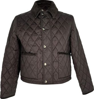 Burberry Burberry cropped gewatteerd jack in bruin polyamide