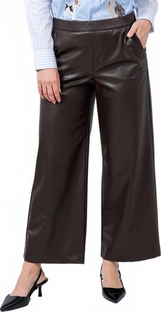 Raffaello Rossi Palina 6/8 Vegan Leather Culotte Pants In Tabak