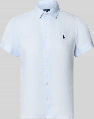 Polo Ralph Lauren Regular Fit Leinenbluse aus reinem Leinen in Bleu, Gr&ouml;&szlig;e XS