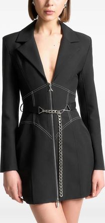 Mani&egrave;re De Voir Blazerjurk met contrasterend stiksel en kettingdetail - Zwart