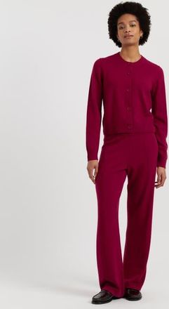 Chinti and Parker Wool Cashmere Blend Crew Neck Cropped Cardigan in Cherry at Nordstrom, Size X-Large