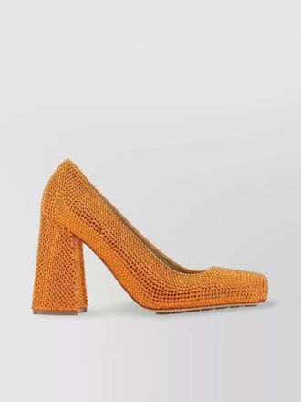 Bottega Veneta leather rhinestone-embellished pumps