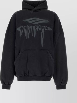 Balenciaga hooded cotton sweatshirt kangaroo pocket