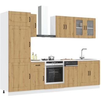 vidaXL Vidaxl - Mueble De Cocina Kalmar 8 Piezas Artesanal Roble
