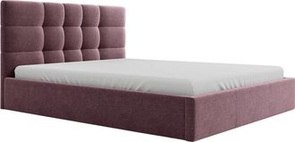 Vente-Unique Letto Con Contenitore 180 X 200 Cm Tessuto Bordeaux - Eliava
