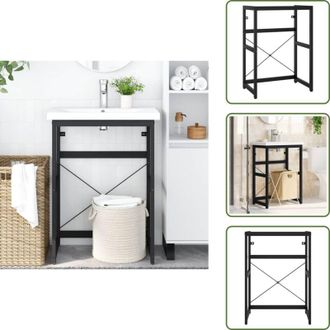 vidaXL The Living Store Struttura per Lavabo da Bagno Nera 59x38x83 cm in Ferro - Struttura da bagno