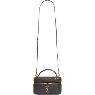 Saint Laurent Mini Gaby Quilted Leather Vanity Case in Urban Grey at Nordstrom