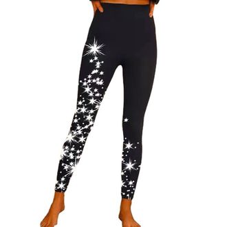 Generic Leggings for Women UK Yoga Pants Super Print Elastic Womens Tight-Fitting High-Waisted Pants Suitable for Sports Black