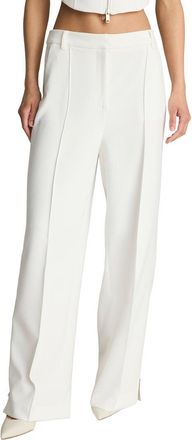Kenneth Cole High-Rise Fly Front Zipper Pintuck Wide Leg Pant